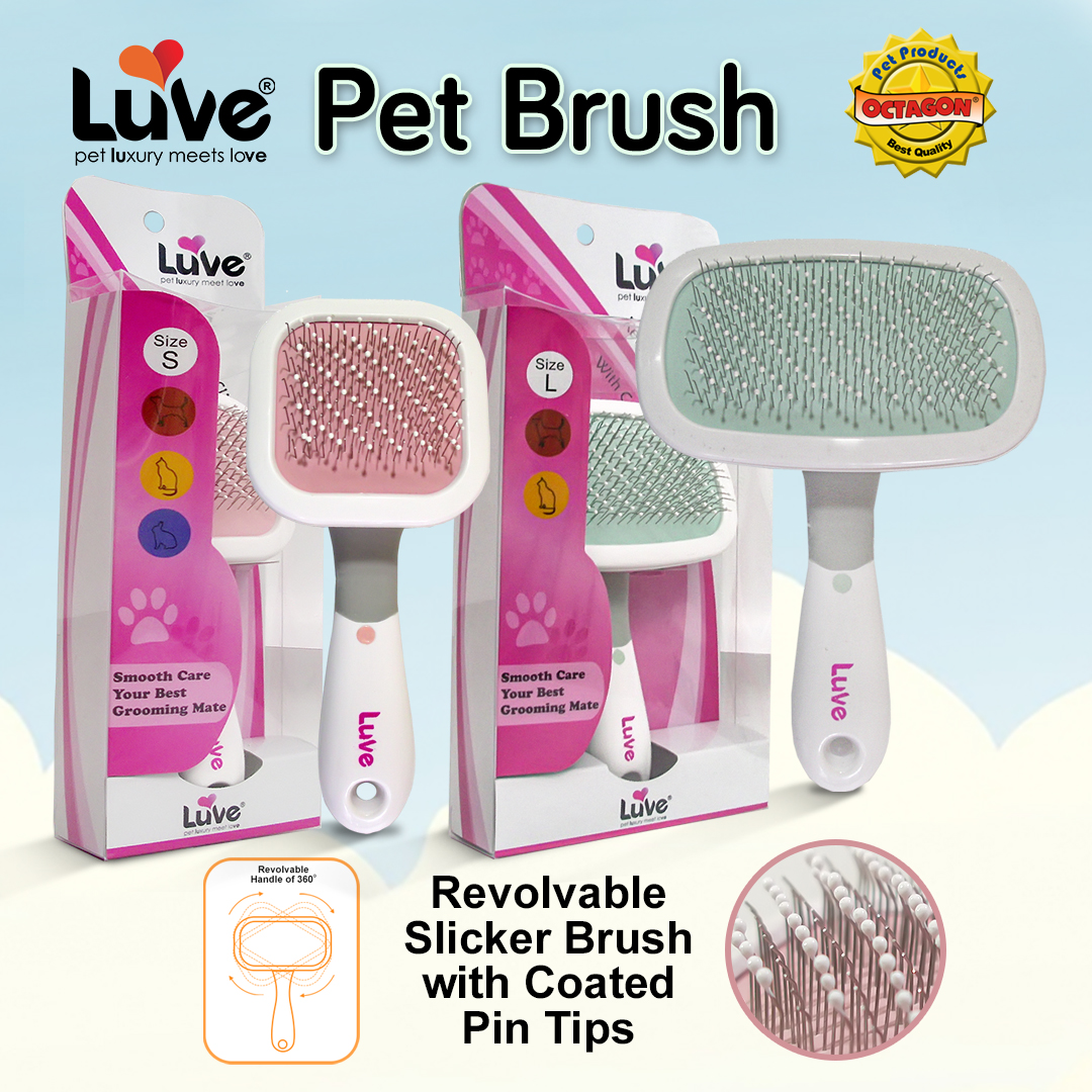 Luve Revolable Slicker Brush with Coated Pint Tip